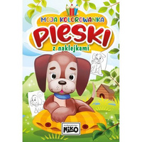Moja kolorowanka z naklejkami - Pieski