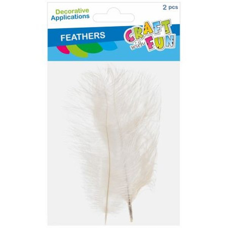 OZDOBA DEK PIÓRKA 15-20CM 2SZT BIAŁE CF 12 864