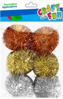 OZDOBA DEK POMPON 6SZT 45MM MIX BROK CF 12 96