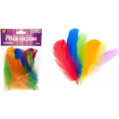 Piórka P-8932 rozm. 10-12 cm, mix kolorów, op. zawiera 50 szt.  
