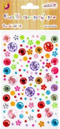 Dżety JET-1183 kryształki samoprzylepne, mix rozmiarów i kolorów, blister