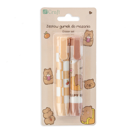 Zestaw 2szt. gumki wysuwane do ścierania Kapibara