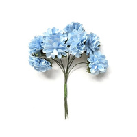 Kwiaty papierowe BUKIECIK-DALIE, 8 szt./op., błękitny produkt deko