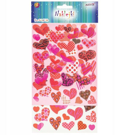 Naklejki NK-8917 serca, mix wzorów i rodzajów 150 szt.