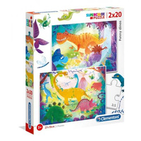 PUZZLE 2X20 FUNNY DINOS