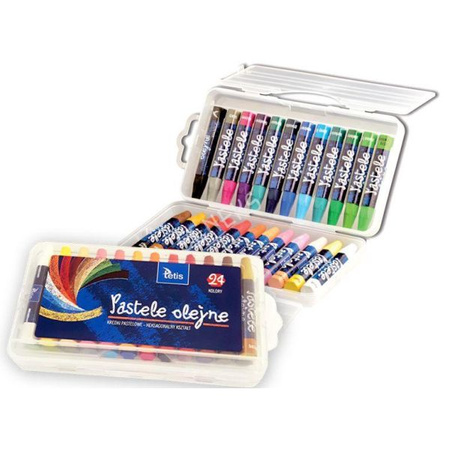 Pastele olejne heksagonalne, 24 kolory w etui, Tetis