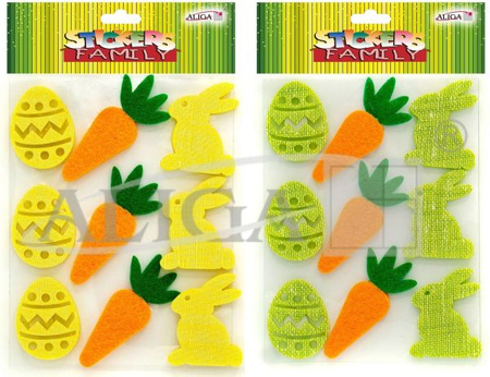 Wielkanocne naklejki NKW-8581 do dekoracji, mix wzorów. Op. zawiera 9