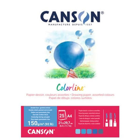 Blok Colorline A4 150g 25A - Woda (kolory: 20,21,22,23,24)