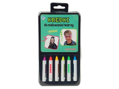 kredki do malowania twarzy, 6 kolorów; 20x11x2cm