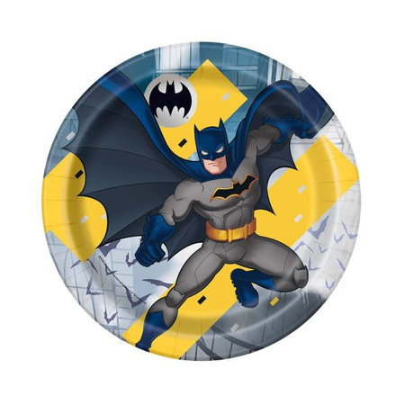 Talerzyki papierowe Batman, 23 cm, 8 szt. (plastic-free)