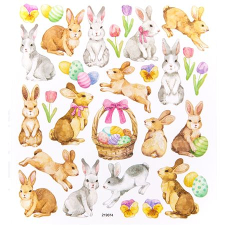 NAKLEJKI Z BROKATEM ZAJĄCE