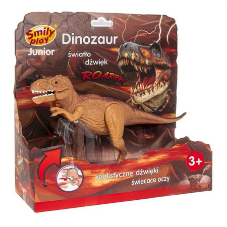 Interaktywny dinozaur Tyranozaur z ruchomymi elementami i świecącymi oczami, Smily Play Junior
