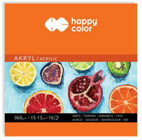 Blok do akrylu, Art, 15x15, 10 ark, 360g, Happy Color