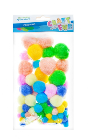 Ozdoba dekoracyjna Pompony pastelowe CRAFT WITH FUN 402516