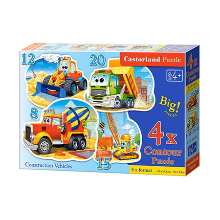 Castorland Puzzle 4w1 Construction Vehicles