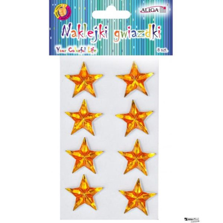 Naklejki NK-1637 zł gwiazdki przestrzenne 8szt.