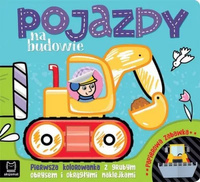 POJAZDY NA BUDOWIE   PIERWSZA KOLOROWANKA Z GRUBYM OBRYSEM I OKRĄGŁYMI  NAKLEJKAMI