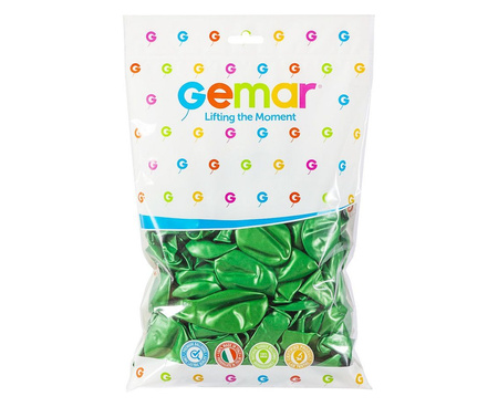 Balony GM90 metalizowane 10' 26cm - zielone 037/ 100 szt.