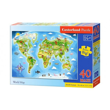 Castorland Puzzle  40  el. Maxi World Map