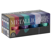 FARBY AKRYLOWE METALICZNE 8X30ML