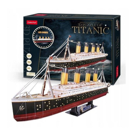 Puzzle 3D 246 el. Titanic LED Cubic Fun