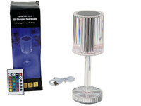 lampka 25x8,5cm, dotykowa, wielokolorowe światła, z pilotem do zmiany świateł, ładowarka USB; 28x9x9cm, Box