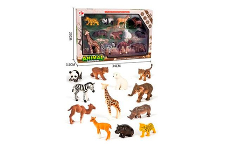 ZESTAW DZIKICH ZWIERZĄT 12 EL.