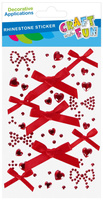 Ozdoba dekoracyjna samoprzylepna kryształki Serca/Kokardy CRAFT WITH FUN 567264