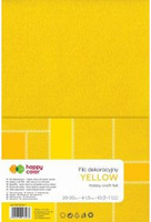 Filc dekoracyjny, 20x30 cm, 1,5 mm, 10 ark., żółty, Happy Color