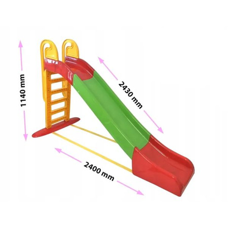 Zjeżdzalnia Duży Zjazd 243cm Zielono-Czerwona 3ToysM