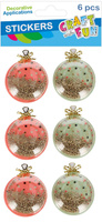 Naklejki Bombka metalik op.6szt Boże Narodzenie CRAFT WITH FUN 545824