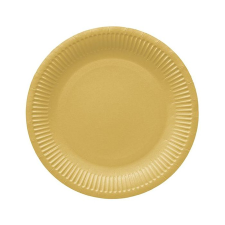 PAW Talerze papierowe okrągłe 18cm Monocolor Gold 8szt.