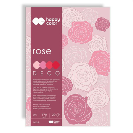 Happy color Blok kreatywny- deco ROSE odcienie różu, A4-170g