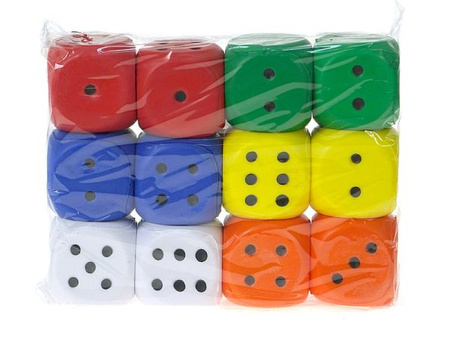 piłeczka-kostka piankowa 6cm, opak.12szt