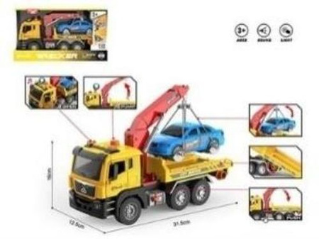 Auto laweta z dźwigiem 1:10 światło dźwięk 31.5x12.5x16 cm open box 38