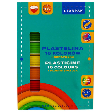 Plastelina 16 kolorów falista +szpatułka STARPAK 517735