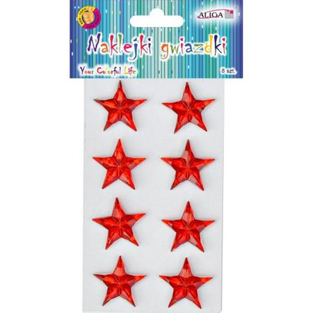 Naklejki NK-1699 czerwone gwiazdki przestrzenne