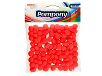 POMPONY 10 CZERWONE
