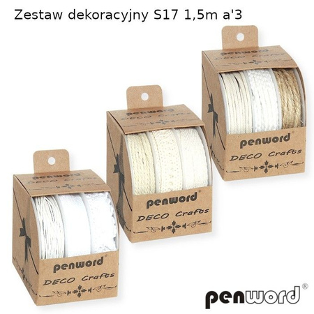 ZESTAW 3SZT 1,5CM SZNURKI I KORONKA s17
