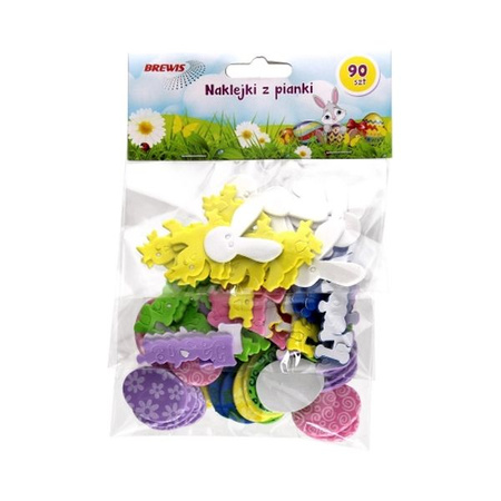 NAKLEJKI Z PIANKI 90SZTUK KRÓLIKI JAJKA