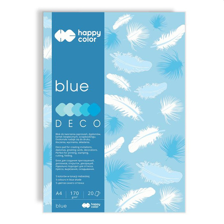 Happy color Blok kreatywny- deco BLUE odcienie niebieskiego, A4-170g