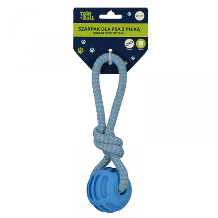 Zabawka dla psa Szarpak 20 cm z piłką niebieski TRIK&ROLL 560875