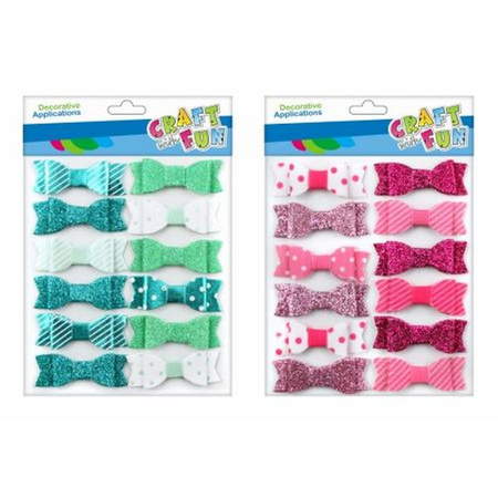 CF OZDOBA DEKORACJA MATERIAŁOWA KOKARDA SPRZYL 12SZT 2 kolory mix