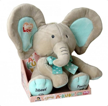 SŁONIK A KUKU BEŻ MIĘTA 24CM PIOSENKA ZGADYWANKA Z BATERIAMI