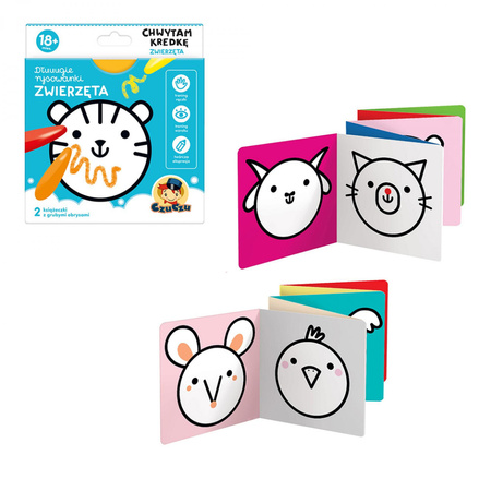 CzuCzu Dłuuugie rysowanki. Zwierzęta. Chwytam kredkę 18m+