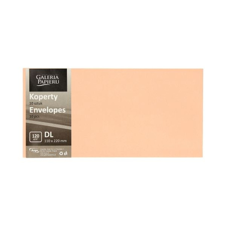 Koperta DL Gładki brzoskwiniowy K., 120g/m2, op/10szt.