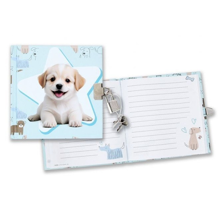 Pamiętnik zamykany 13,5x13,5 cm Cuties Doggy