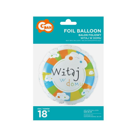 Balon foliowy Witaj w domu, 18'