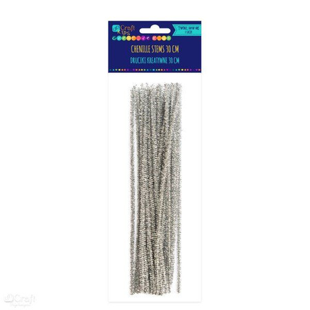 DRUCIKI KREATYWNE 30 CM SREBRNE, 25 SZT