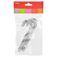 Brokatowe laski choinkowe srebrne (2 szt.)